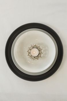 Overhead view of beautiful table setting for an occasion