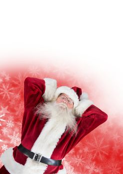 Digital composite of Santa and Snowflake Christmas pattern and blank space