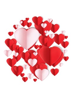 Valentines day design with hearts