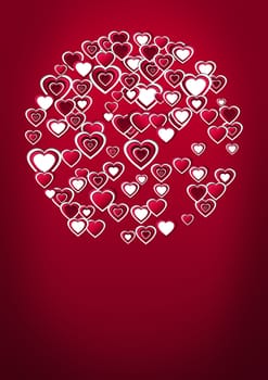 Valentines day design with hearts