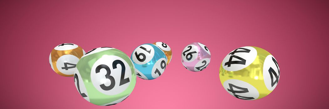 Lottery balls with nimbers against abstract maroon background