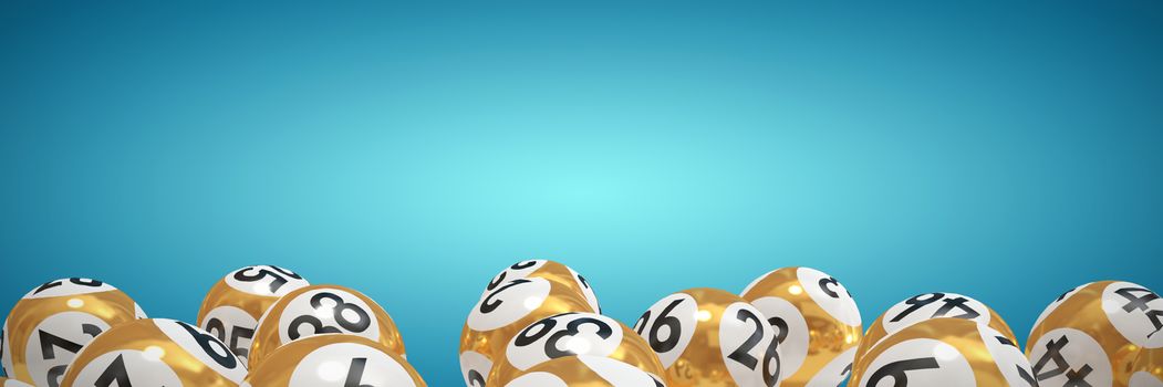 Lottery balls with nimbers against abstract blue background