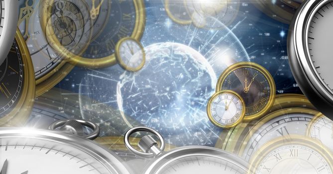 Digital composite of Surreal Time and space clock concept