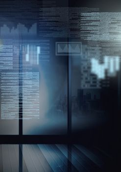 Digital composite of screen text interface
