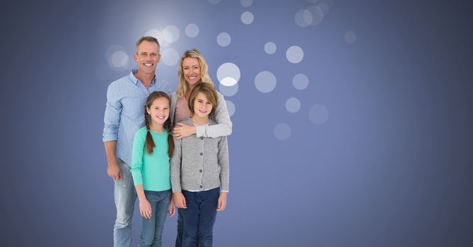 Digital composite of Family with sparkles