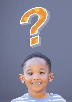 Digital composite of Kid Boy with funky cool question mark