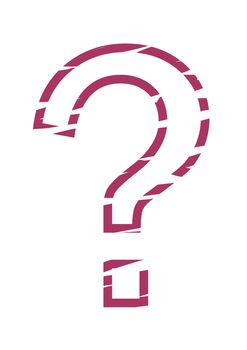 Digital composite of stencil question mark