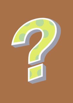 Digital composite of funky cool question mark