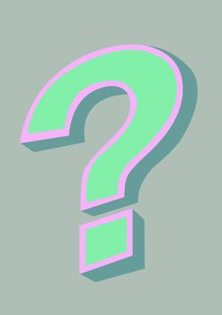 Digital composite of funky cool question mark