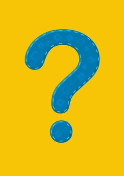 Digital composite of blue question mark