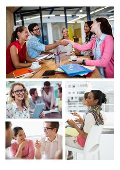 Digital composite of Teamwork meeting collage