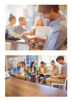 Digital composite of Teamwork meeting collage