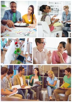 Digital composite of Teamwork meeting collage