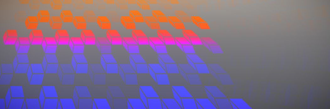 Colorful Geometric squares  against abstract multicolored background