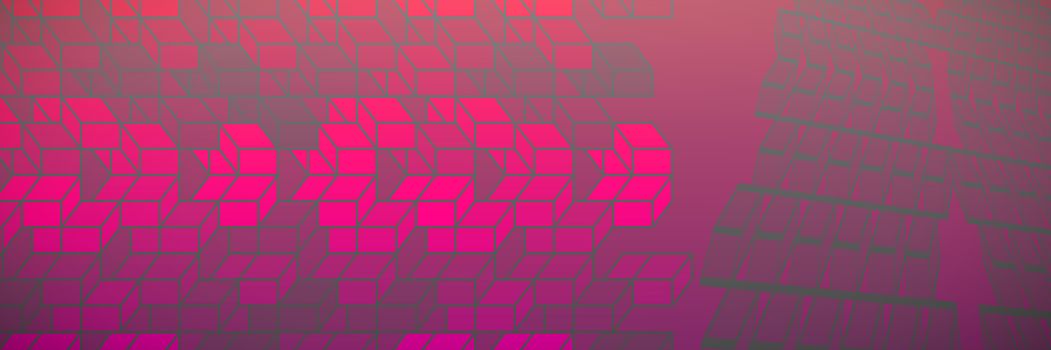 Colorful Geometric squares  against abstract purple background