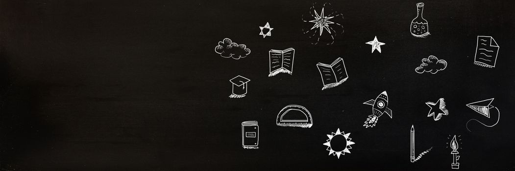 Digital composite of Education drawing on blackboard for school