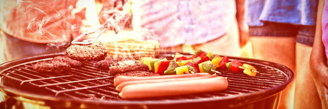 Family having a barbecue in a sunny day