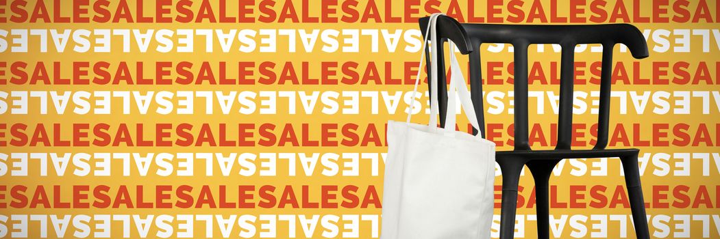Canvas bag against orange background