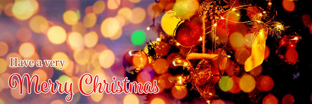 Christmas card against composite image of brown parquet
