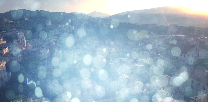 Sunny city landscape