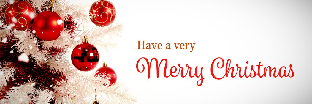 Christmas card against copy space with christmas tree