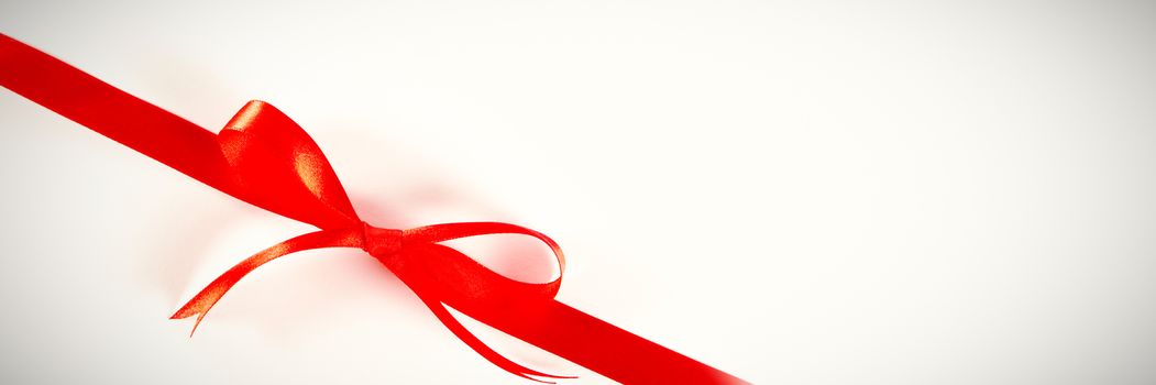 red ribbon bow, knot on a white background