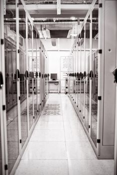 Modern empty server room
