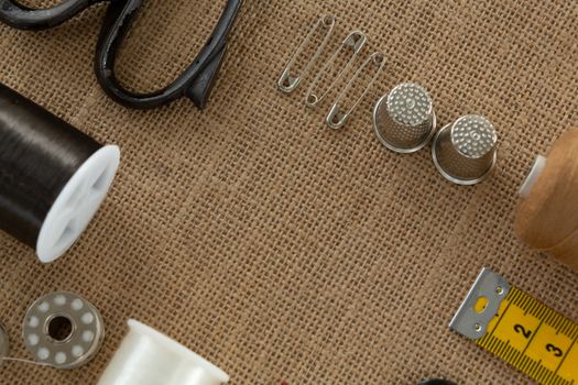 Overhead of various equipments arranged on textile