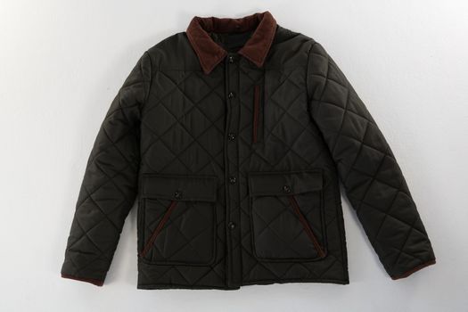 Close-up of jacket on white background