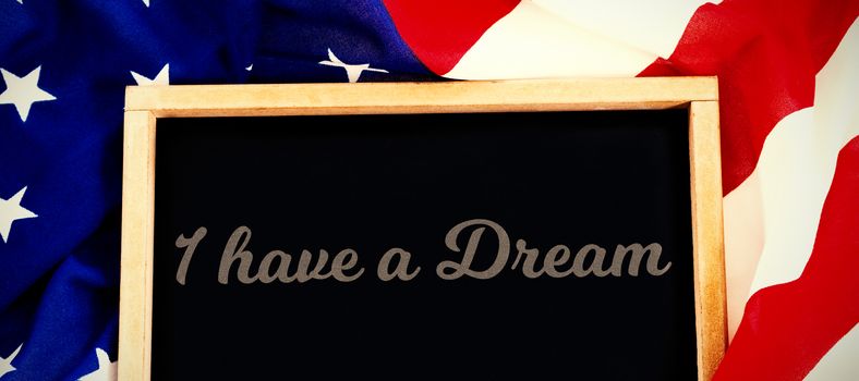 I have a dream against blank slate on american flag