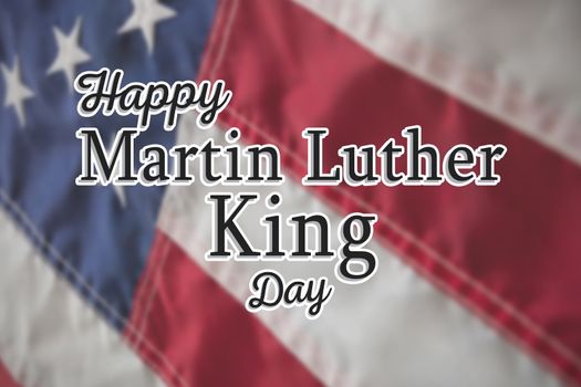 happy Martin Luther King day against stars and stripes in american flag