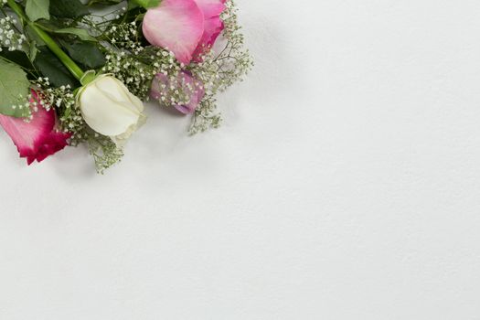 Close-up of flower bouquet on white background