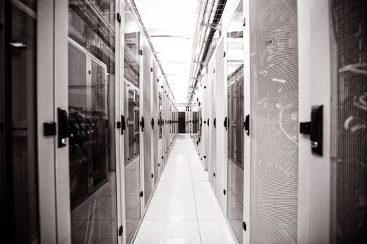 Modern empty server room