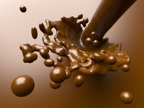 close-up of hot chocolate splashing.