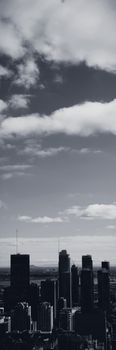 Digitally altered view of modern office building