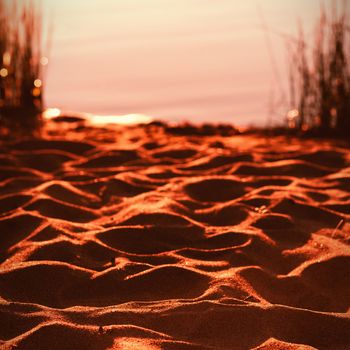 Close-up of sand on a sunny day