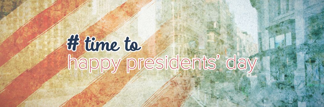 Composite image of happy presidents day with copy space