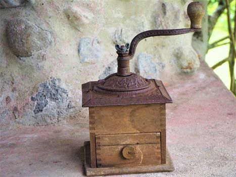 Antique coffee grinder