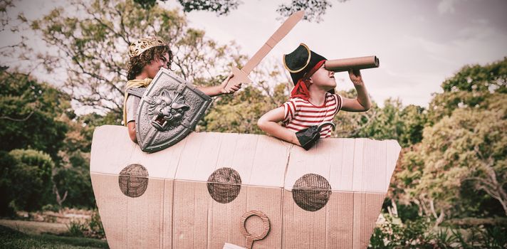 Two friends playing and dressing up in the park