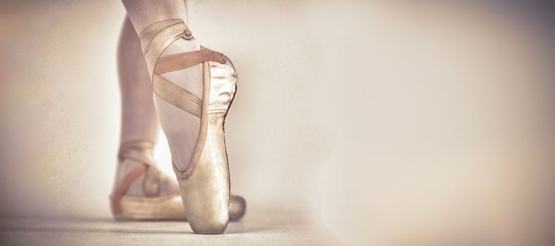 Ballerino practising ballet dance in the studio, Close-up