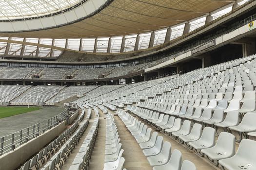 Side view of empty spectators seat in a stadium