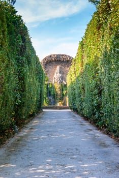 Famous Italian Renaissance garden. Tivoli Gardens. Parks and trees of Villa D'Este. Lazio region, Italy