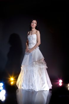 Young woman in a wedding dress