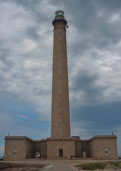 CHERBOURG, FRANCE - June 6th 2019 - Huge stone lighthouse