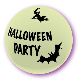 A halloween party icon over a white background