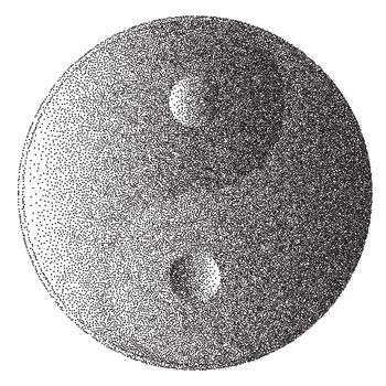 Yin and Yang sign in a dotter stipple style effect