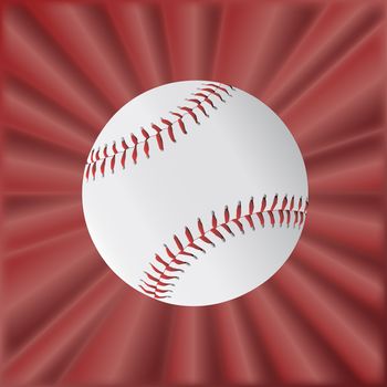 A typical baseball over a red material background