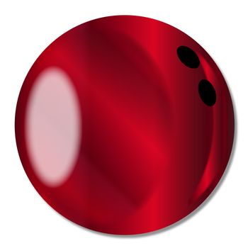 A red bowling ball over a white background