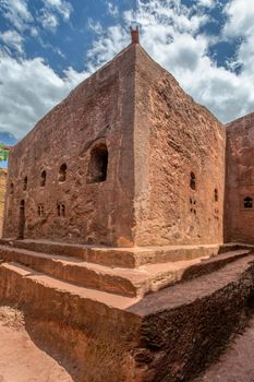 Church with the symbolic Tomb of Adam in the north western complex of rock hewn churches in Lalibela. Ethiopia