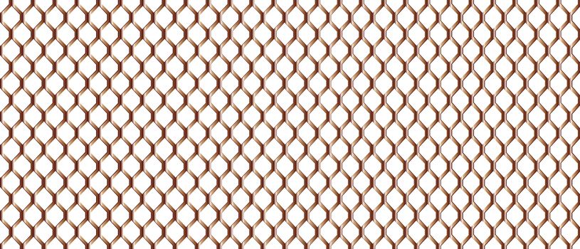 A typical chain link fence patern in metal bronze